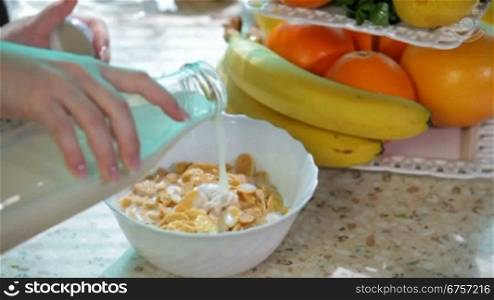 Breakfast cereal in a bowl