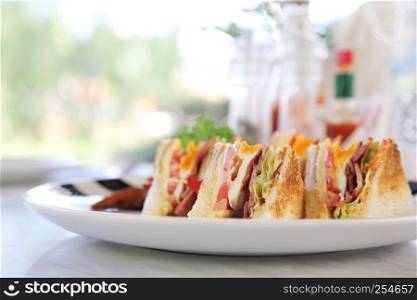 breakfast Club sandwich with chips