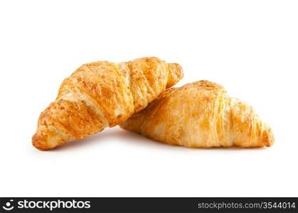 Breakfast concept - croissant isolated on white