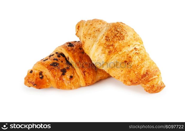 Breakfast concept - croissant isolated on white