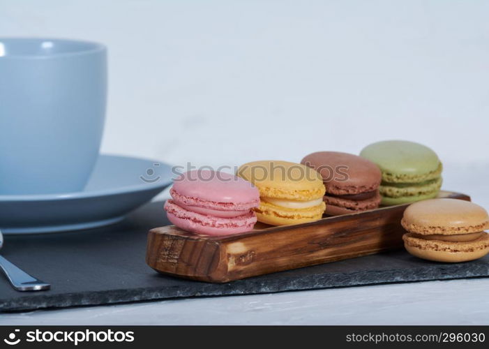 breakfast of macarons wooden splint