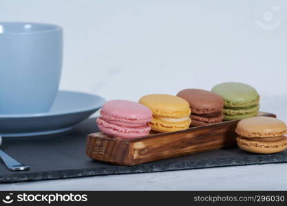 breakfast of macarons wooden splint