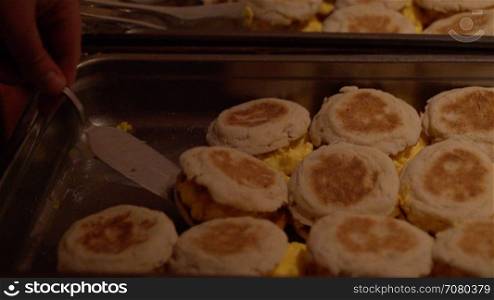 Breakfast sandwiches at a conference