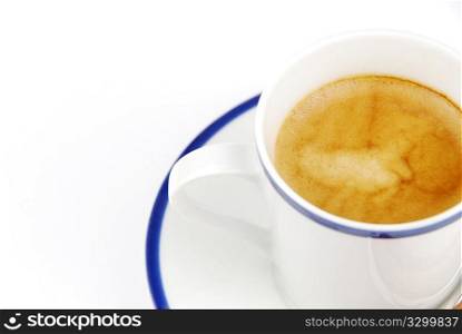 breakfast set with a espresso coffee (isolated on white background)