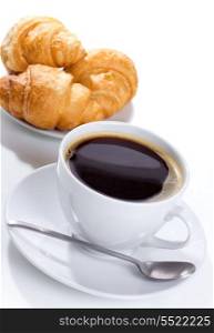 breakfast with coffee and croissant