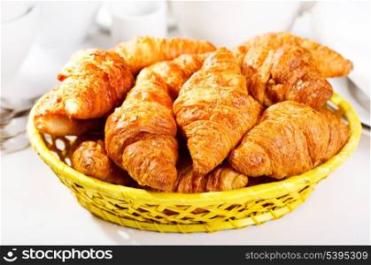 breakfast with fresh croissants