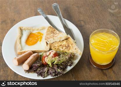 Breakfast with orange juice