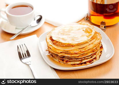 Breakfast with pancakes