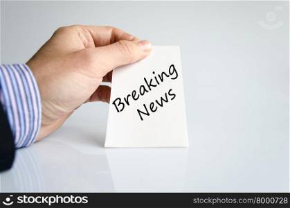 Breaking news text concept isolated over white background