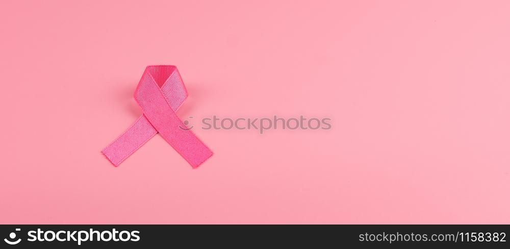 Breast Cancer Awareness month, Pink Ribbon supporting people living and illness. Healthcare, International Women day and World cancer day concept
