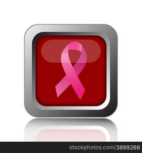 Breast cancer ribbon icon. Internet button on white background