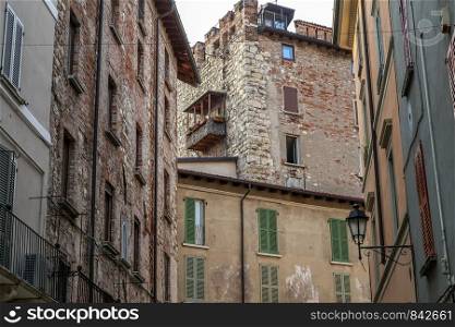 Brescia (Italy): view of ancient Italian medieval houses