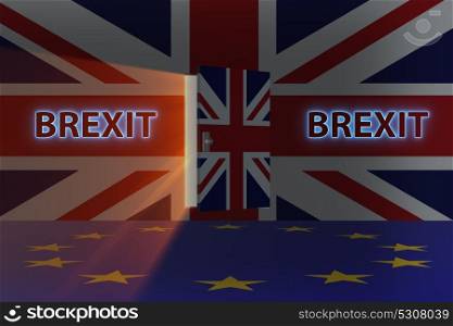 Brexit concept - UK leaving UE - 3d rendering