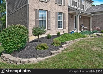 Brick Home Landscaping Beds