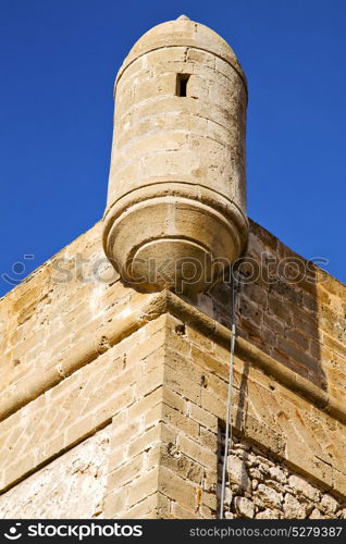 brick in old construction africa morocco and the tower near sky