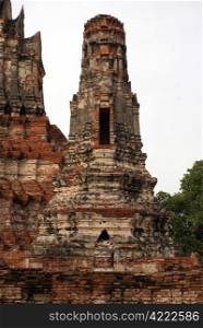 Brick pagoda in wat Chai Wattanaram in Ayuthaya, Thailand