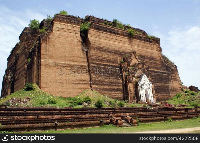 Brick pagoda Mingun Paya near Mandalay, upper Myanmar
