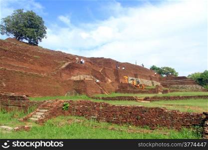 Brick ruins on the top of Sigiriya rock, Sri Lanka