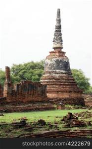 Brick stupa in wat Phra Si Sanphet in Ayuthaya in Thailand