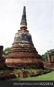 Brick stupa in wat Phra Si Sanphet in Ayuthaya, Thailand
