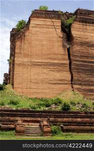 Brick stupa Mingun Paya near Mandalay, Myanmar