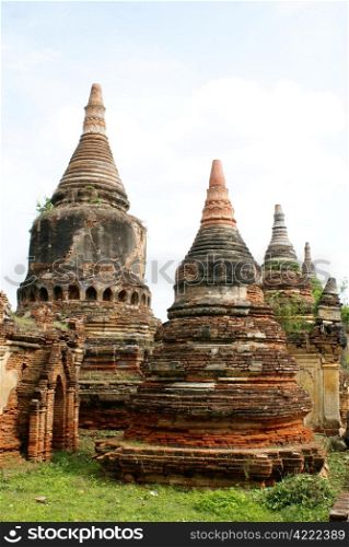 Brick stupas in Inwa, Mandalay, Myanmar