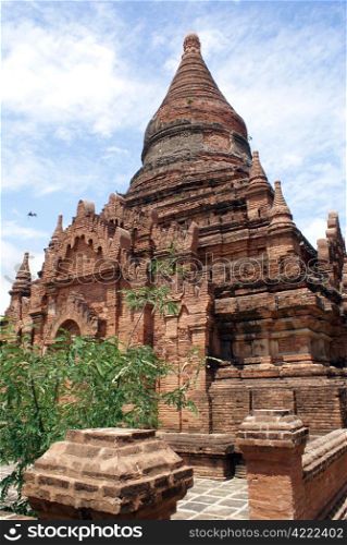 Brick temple in Bagan, Myanmar, Burma
