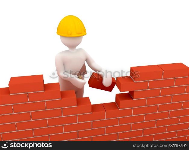 Brick wall. 3d render