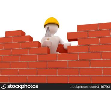Brick wall. 3d render