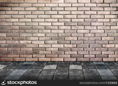 brick wall and footpath floor background