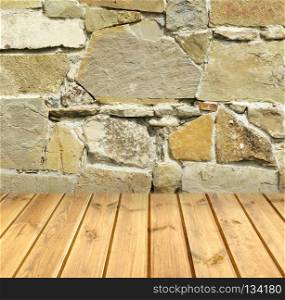 brick wall and wood floor texture interior
