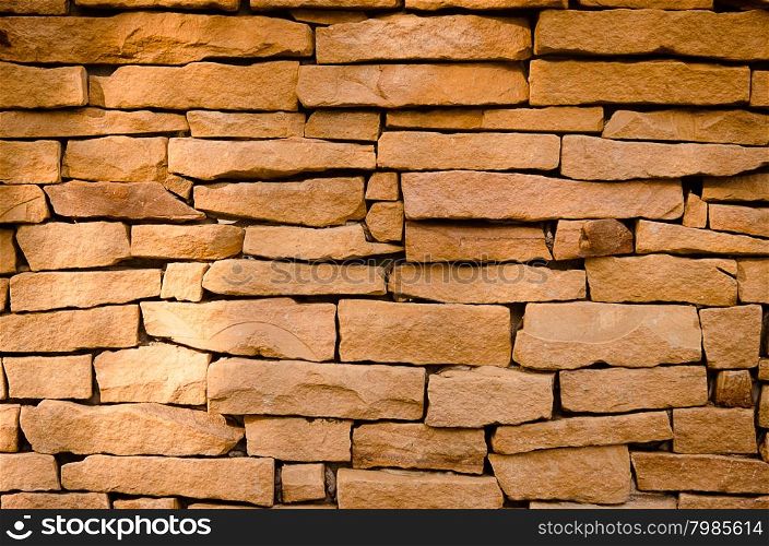brick wall as background.Film style color effect