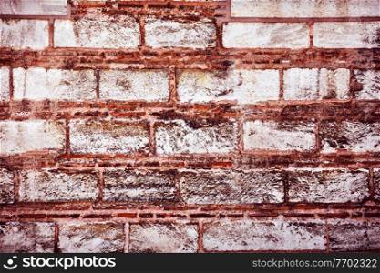 Brick wall background, abstract architectural backdrop, old grunge brick texture, aged building facade, construction concept