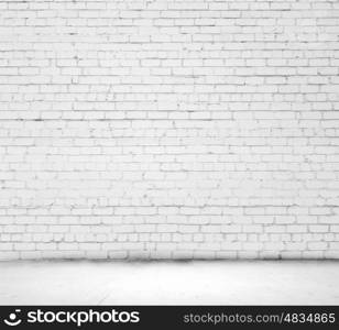 Brick wall. Background image of blank white brick wall