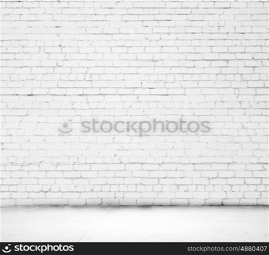 Brick wall. Background image of blank white brick wall