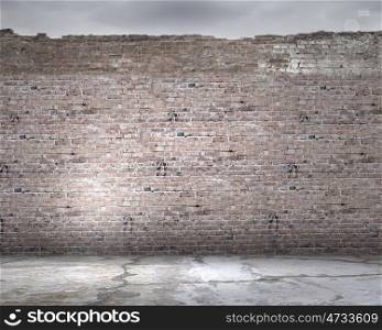 Brick wall. Background image of brick wall. Place for text