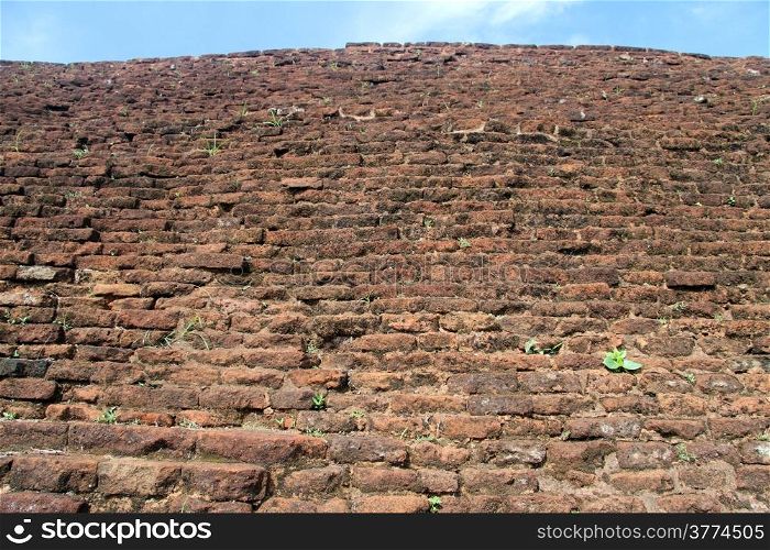 Brick wall on the top of Sigiriya rock, Sri Lanka