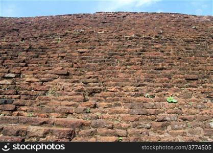 Brick wall on the top of Sigiriya rock, Sri Lanka