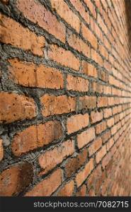 brick wall red texture, detailed structure of brick in natural pattern for background