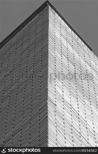 Brick wall surface in black and white