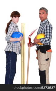 Bricklayer and carpenter