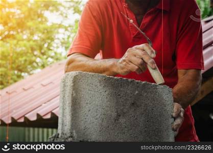 bricklayer man working build for construction at home
