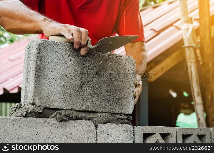 bricklayer man working build for construction at home