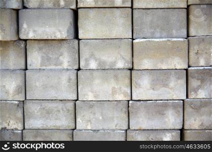 brickwork, construction and building material concept - batch of bricks