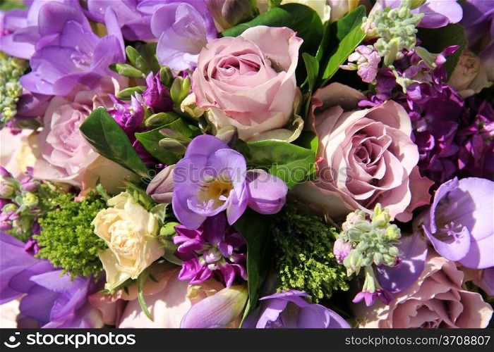 Bridal flowers in different shades of purple