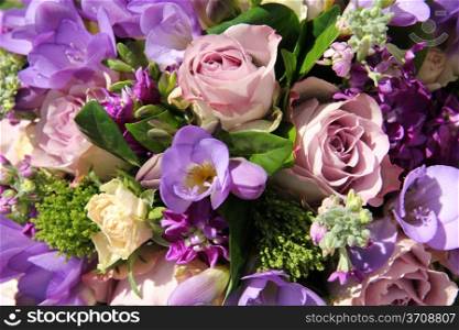 Bridal flowers in different shades of purple