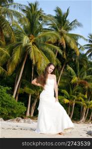 bride at the tropical beach