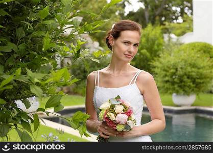 Bride in Formal Garden