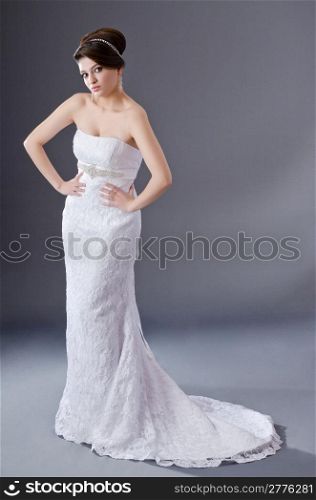 Bride posing in studio shooting
