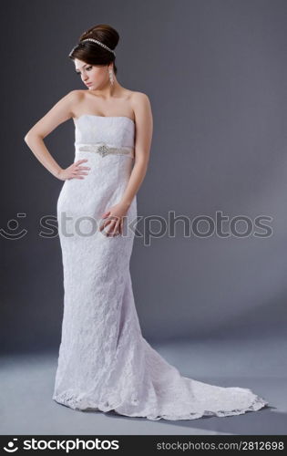 Bride posing in studio shooting